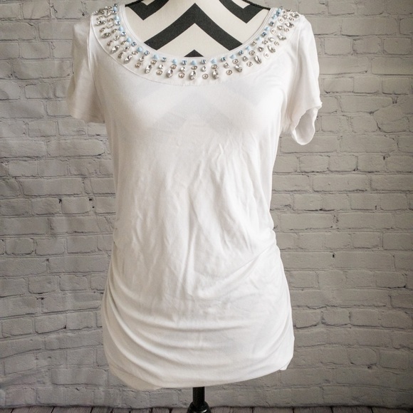 White House Black Market Tops - White House Black Market Jeweled Top Sz M